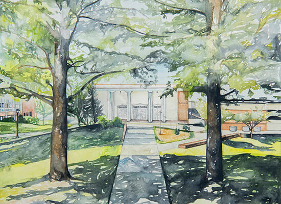 Taytum Jenkins' watercolor for UWG's 2025 A Day celebration