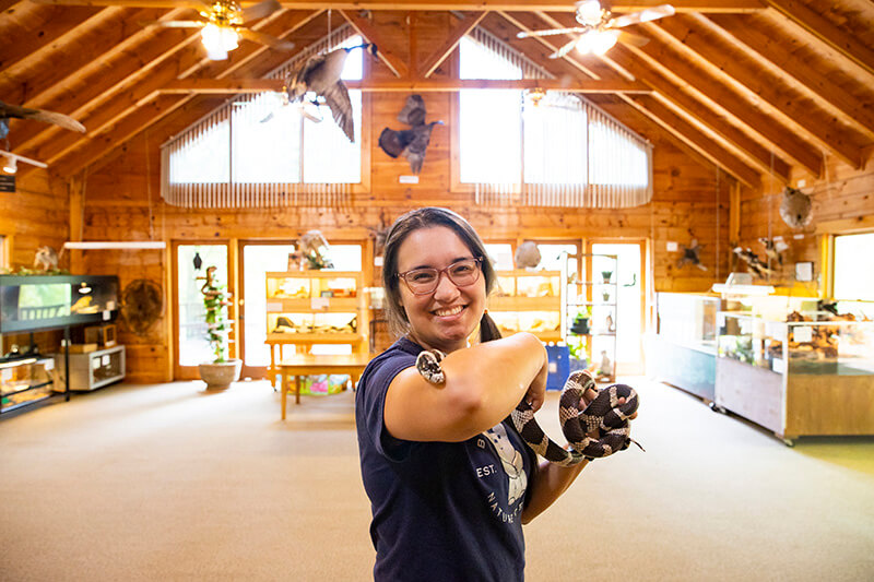 Joanne Wasdin holding a snake