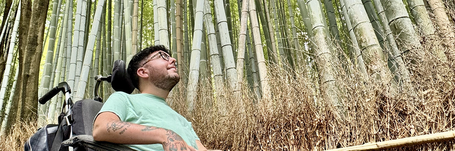 Cory Lee Woodard in a bamboo forest
