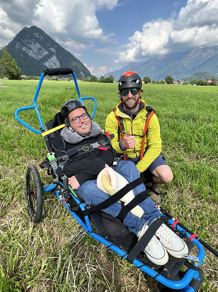 Woodard paragliding in Switzerland