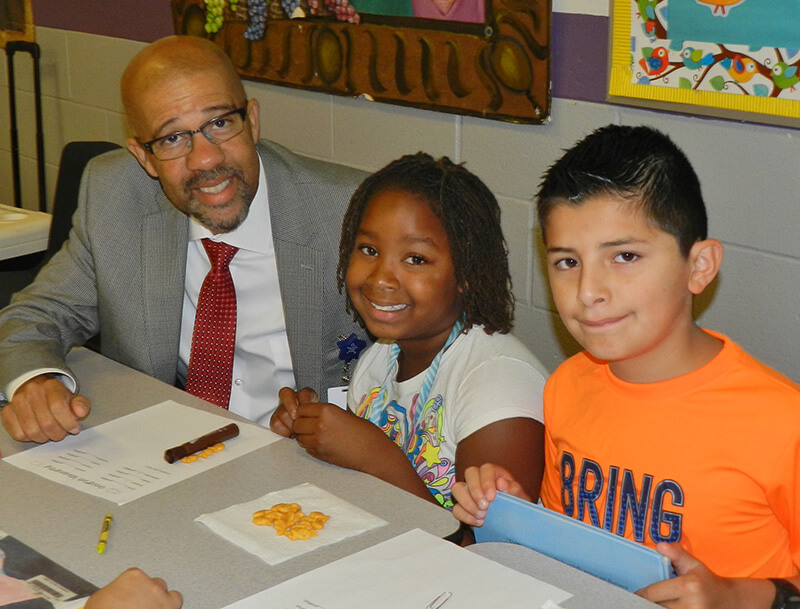 Trent North and school children