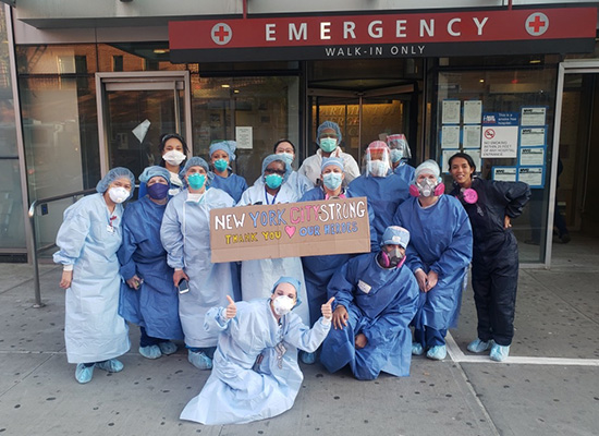 Emilee Barron and other medical personnel