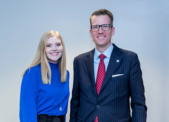 Sarah Grace Rogers and UWG President Dr. Brendan Kelly