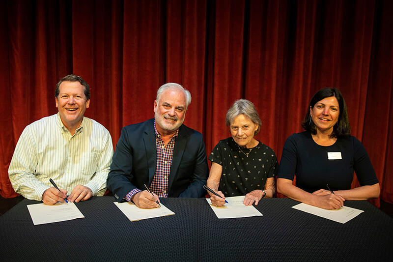 L to R: Robert Jennings, director, Townsend Center for the Performing Arts; Zach Steed; Cheryl Steed; Ketty Cusick, Senior Director of Development, UWG