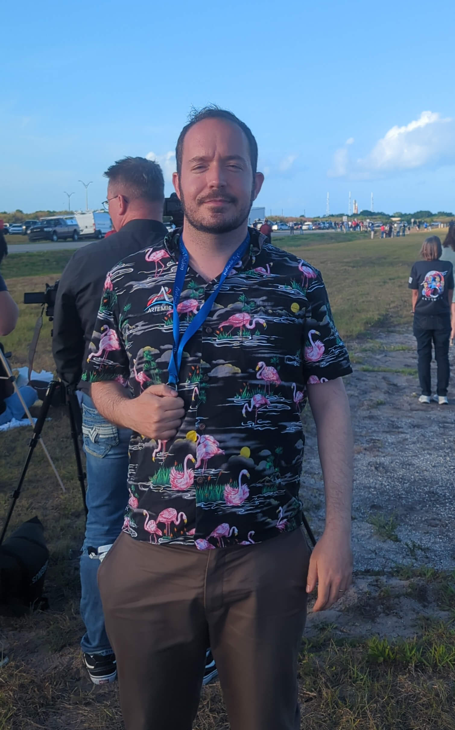 Roger Lascorz outside for a space launch
