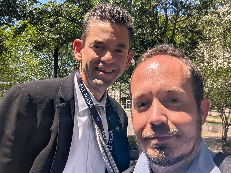 Lascorz, right, with NASA administrator Jared Isaacman