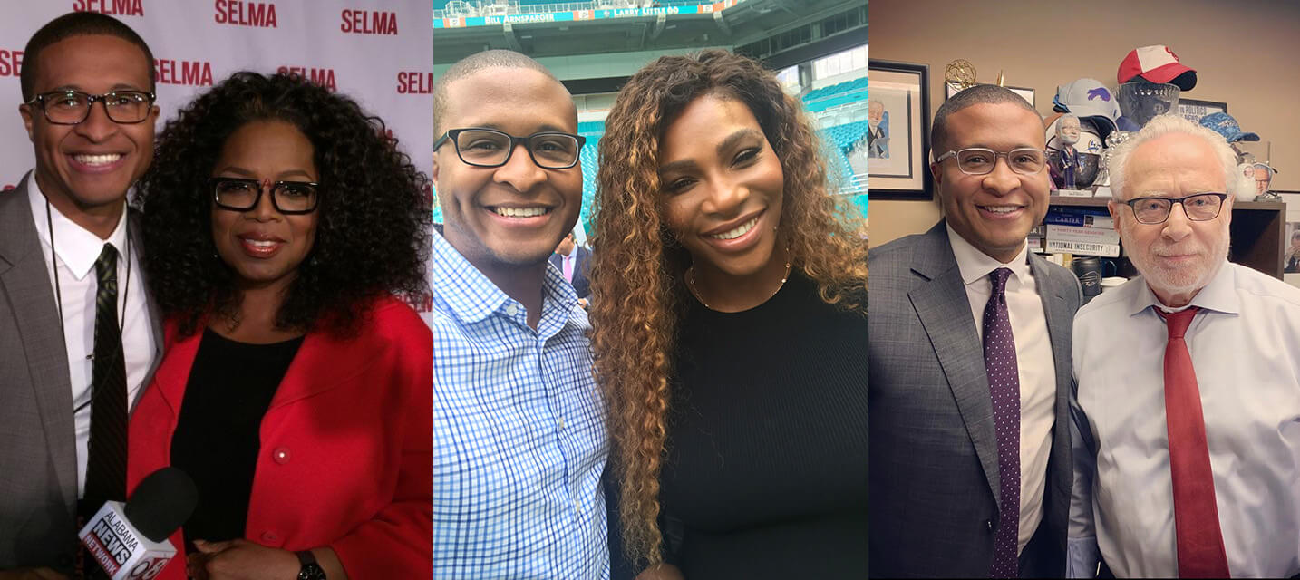 Darryl Forges with Oprah Winfrey, Serena Williams and Wolf Blitzer