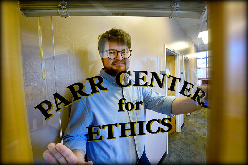 UWG philosophy alumnus Alex Richardson ’13 at his University of North Carolina office