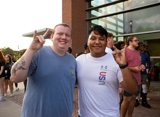 Students outside on the University of West Georgia campus

