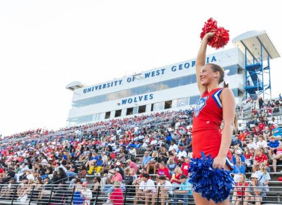 UWG Wolves cheerleader