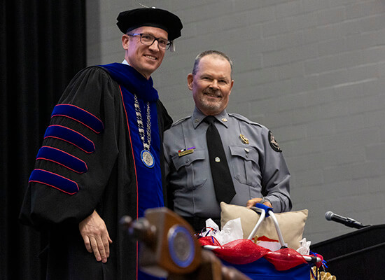 UWG strives to develop and maintain deep, meaningful connections and partnerships in the community it serves and beyond. When the university's ceremonial mace was damaged during its last commencement ceremony, a local hero from that community was called upon to revive and restore it.