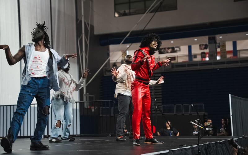 Step show, the the style of Michael Jackson's Thriller, during UWG's Homecoming Week