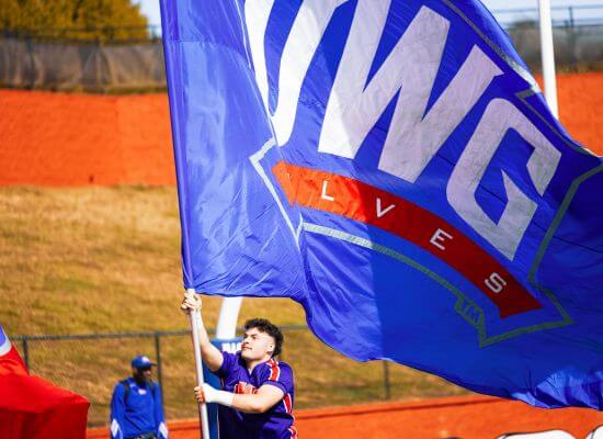 UWG color guard/flagbearer at Homecoming 2025