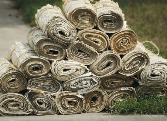 Pile of old newspapers