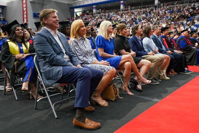 Members of the Stone family sit in the audience at UWG commencement
