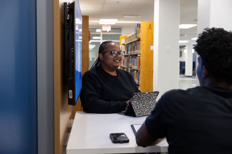 UWG students in the library