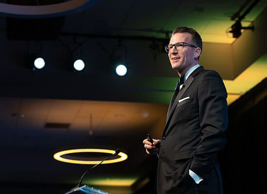 UWG President Dr. Brendan Kelly speaks at the Presidential Black Tie Gala