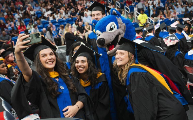 UWG graduates celebrate at Spring Commencement with Wolfie