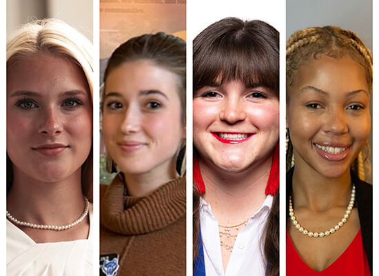 A composite of four UWG student and legislative interns (L to R): Gwyn Andrews, Mary Collins, Carli Daniel and Kennedy Ragin 