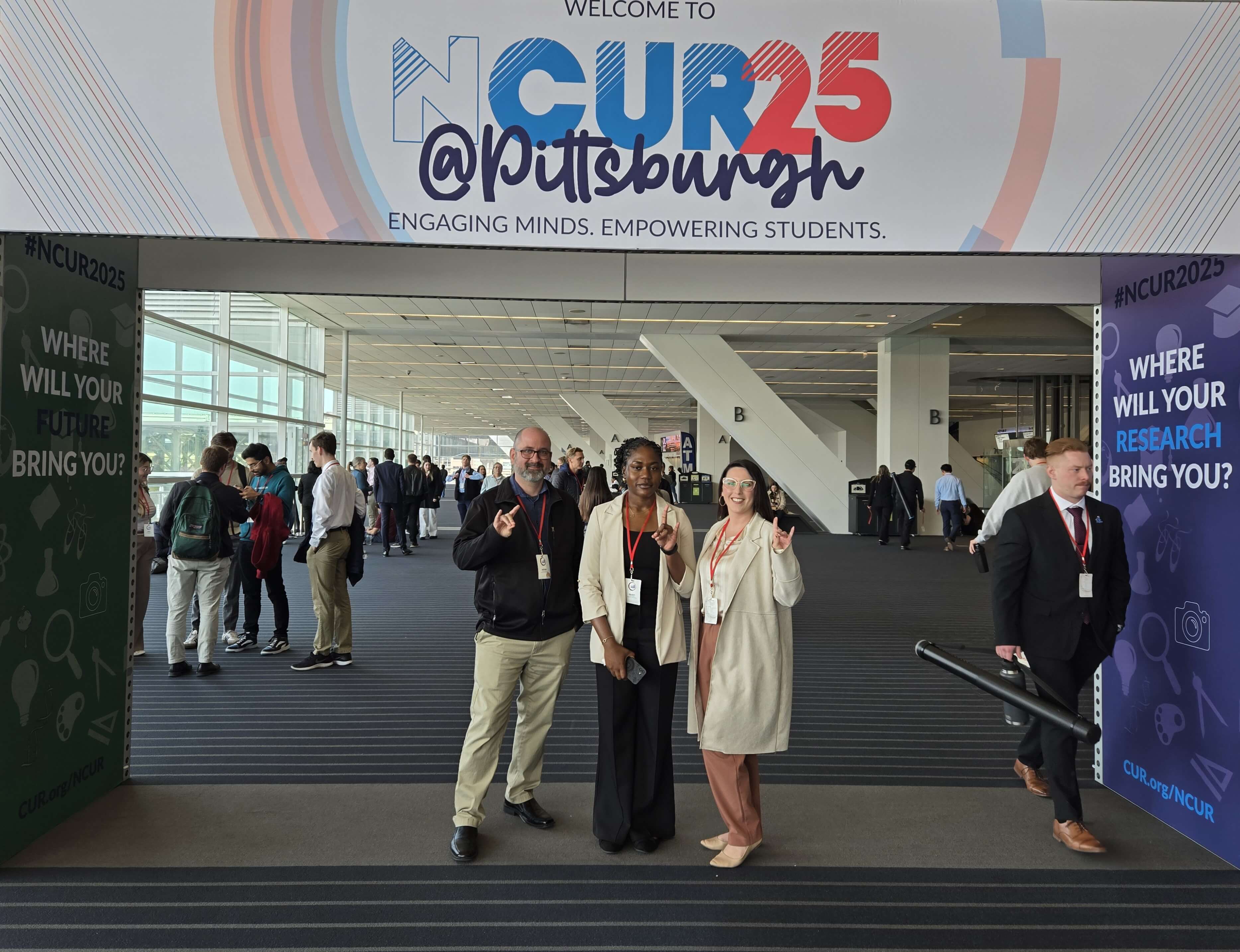 UWG faculty and students at an undergraduate research conference