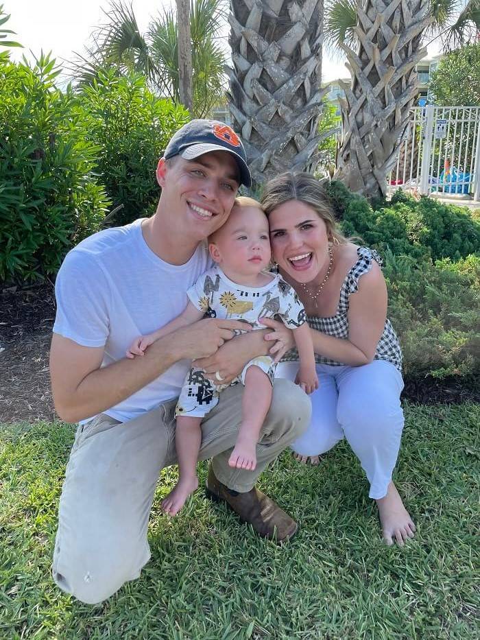 Samantha Conerly with her husband, Mitt, and their older son, Emitt