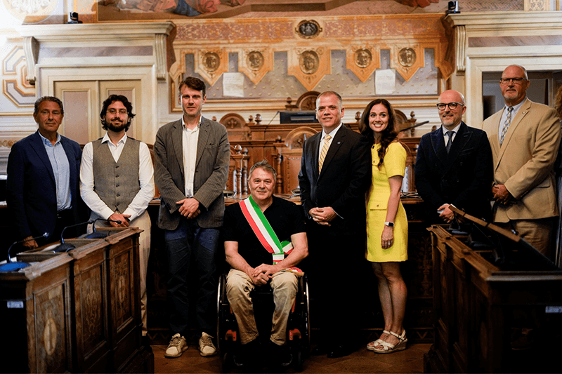 Members of the delegation –including UWG President Dr. Michael Johnson and First Lady Beth Johnson – in Italy
