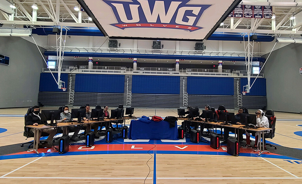 Esports players in the UWG Coliseum