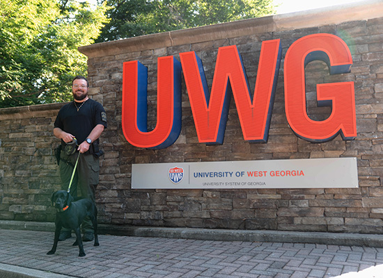 UWG UPD's Dylan Detman and K9 Bru 