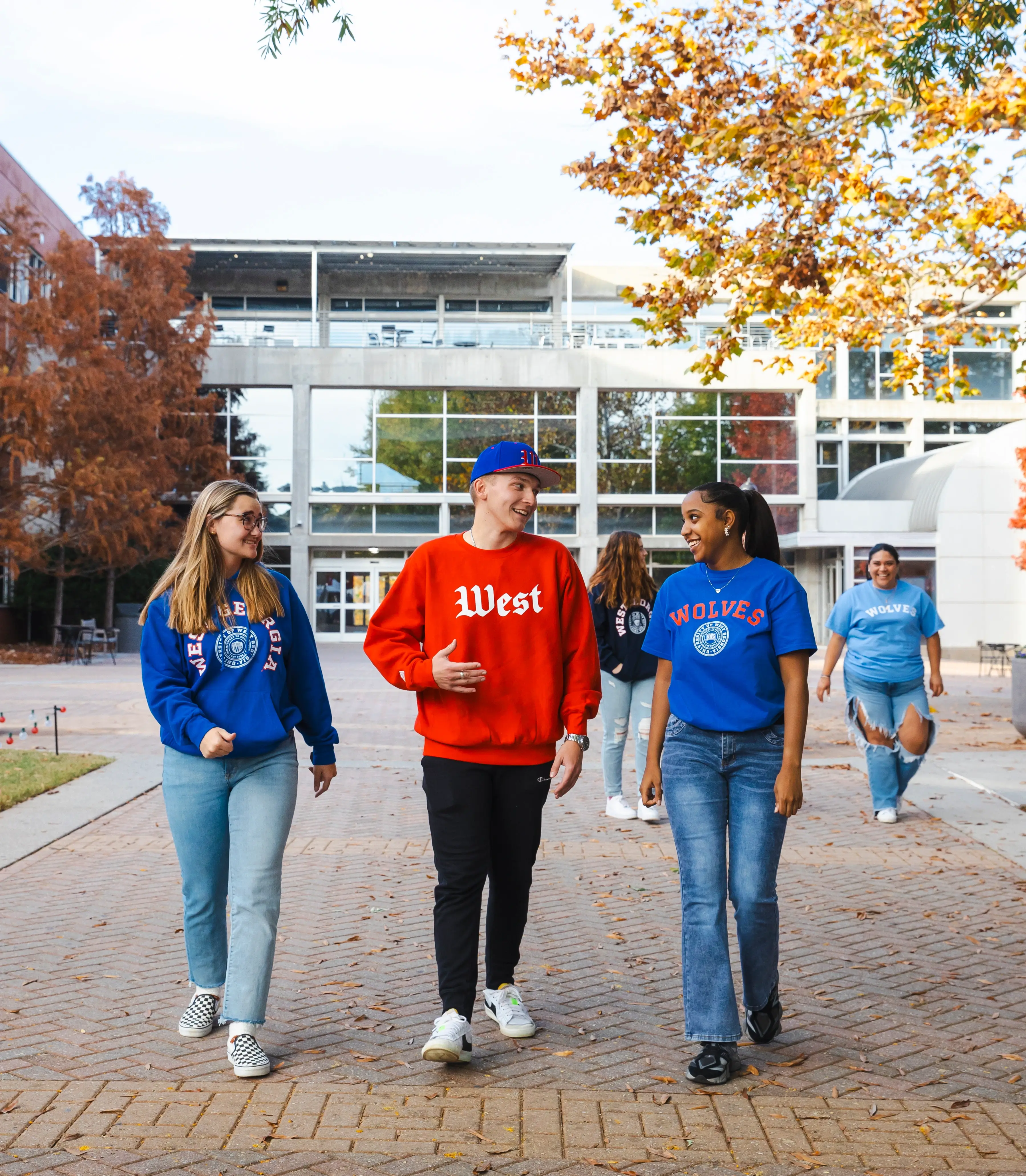 UWG students walking outside on campus