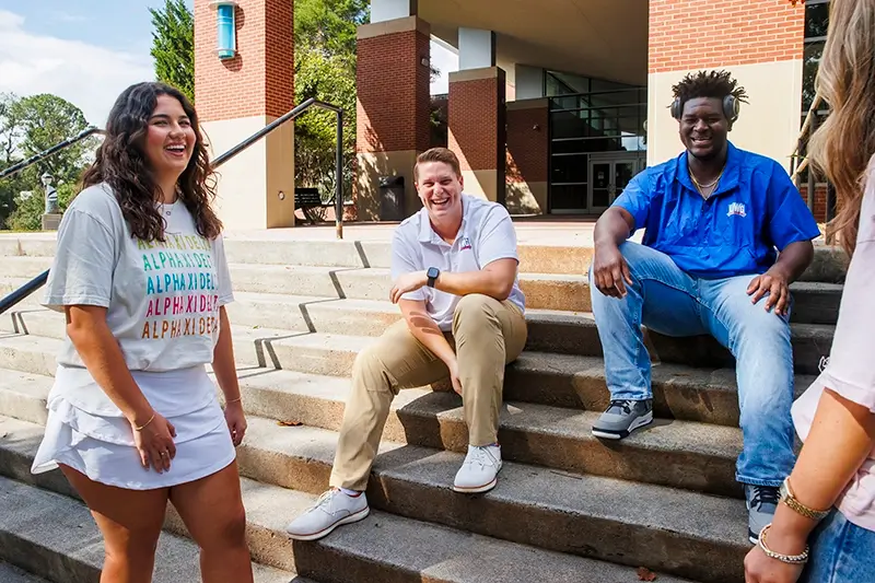 UWG students outside the Campus Center
