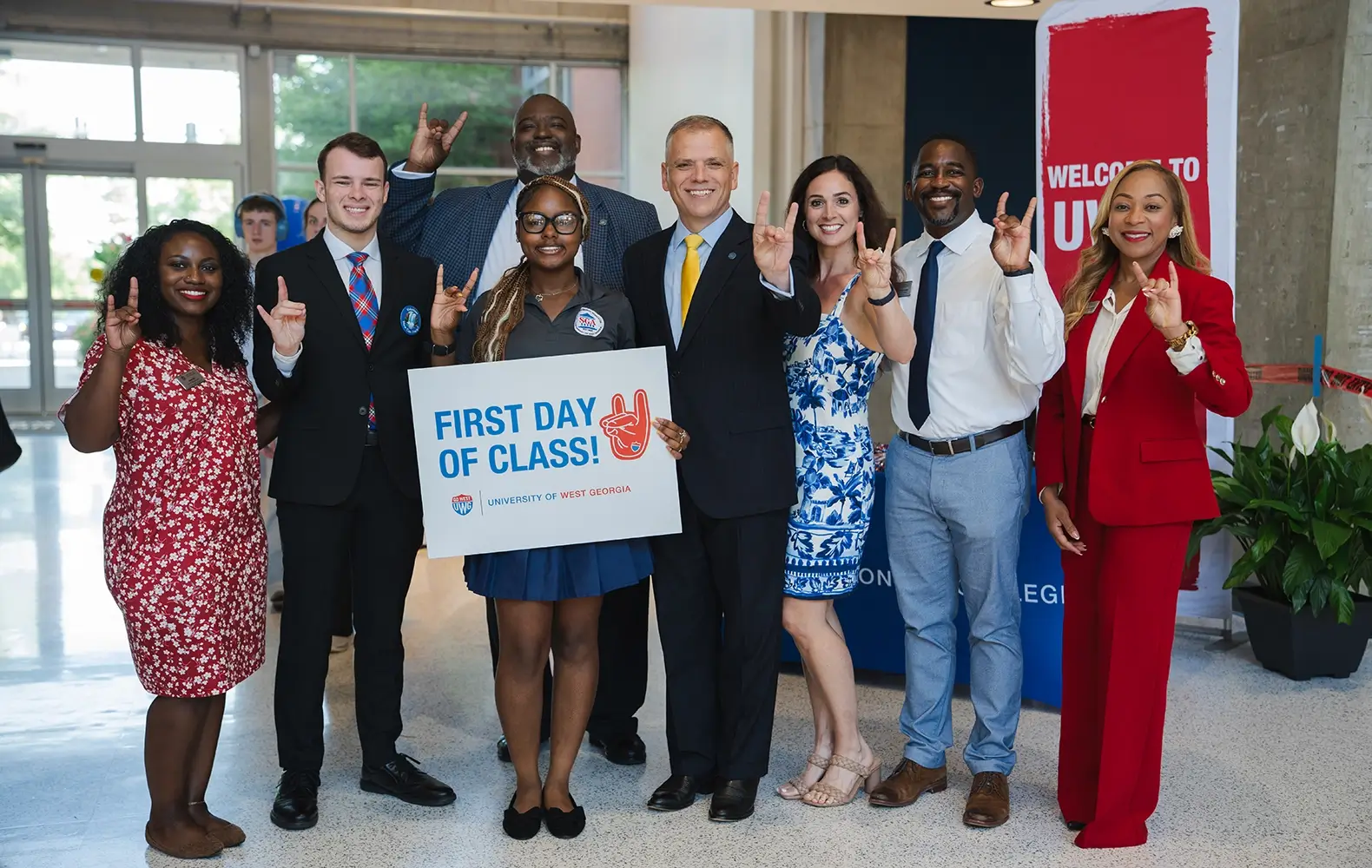 UWG and SGA leadership at the first day of Fall semester