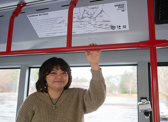 Nancy Vu on a UWG bus