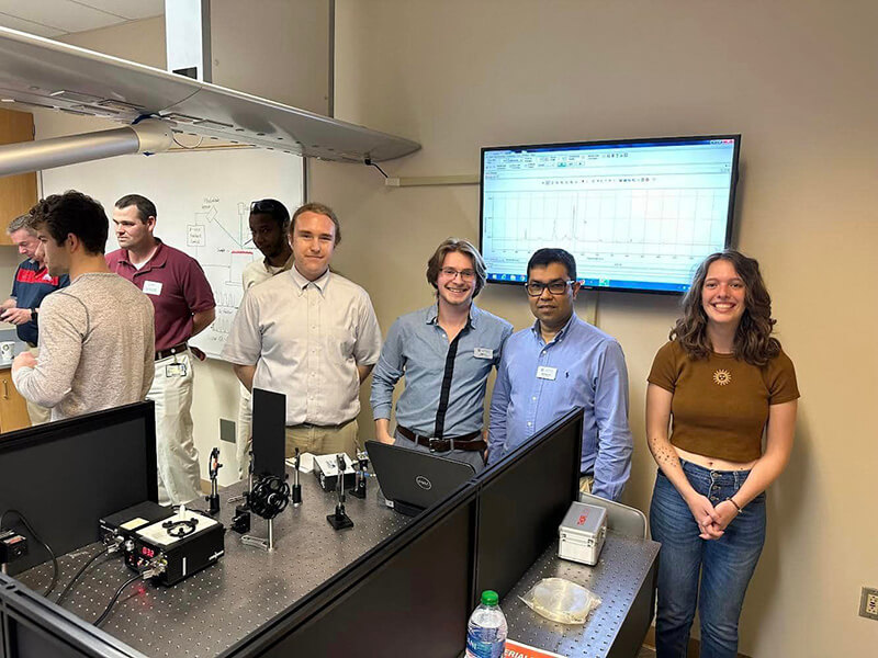 UWG students at the Materials Science Lab open house