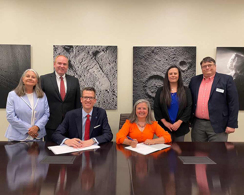 L to R: Dr. Pauline Gagnon, dean of UWG’s College of Arts, Culture and Scientific Inquiry; Dr. Jon Preston, UWG provost and senior Vice President; Dr. Brendan B. Kelly; Dr. Dana Nichols; Dr. Sarah Coakley, GHC interim provost; and Dr. Alan Nichols, dean of GHC's School of Social Sciences and Education