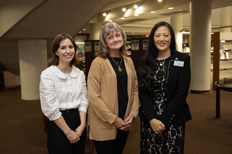 L to R: Sarah Colombo, branch services and grants manager of Sara Hightower Regional Library System; Delana Sissel, director of Sara Hightower Regional Library; and Kim Holder, director of UWG Center for Economic Education and Financial Literacy 