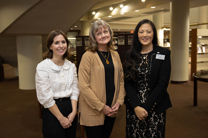 L to R: Sarah Colombo, branch services and grants manager of Sara Hightower Regional Library System; Delana Sissel, director of Sara Hightower Regional Library; and Kim Holder, director of UWG Center for Economic Education and Financial Literacy