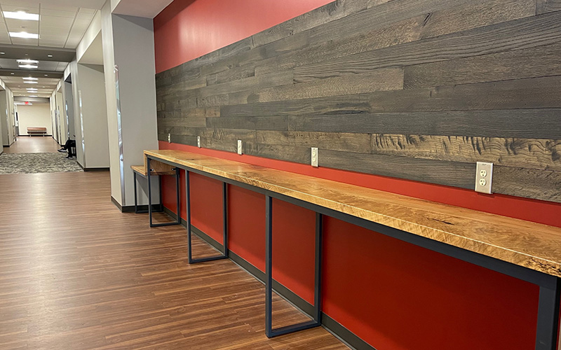 Some trees were repurposed in other ways, such as these countertops ...