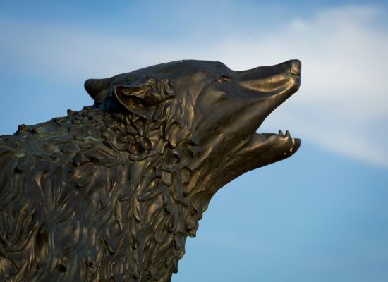 Wolf statue at UWG's Wolf Plaza
