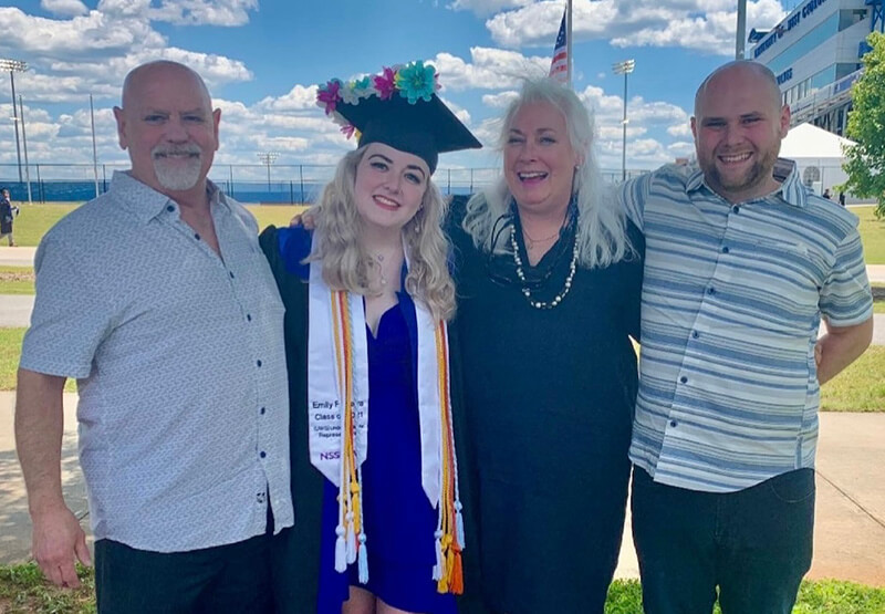 Emily Ferreira ’21 and family at graduation