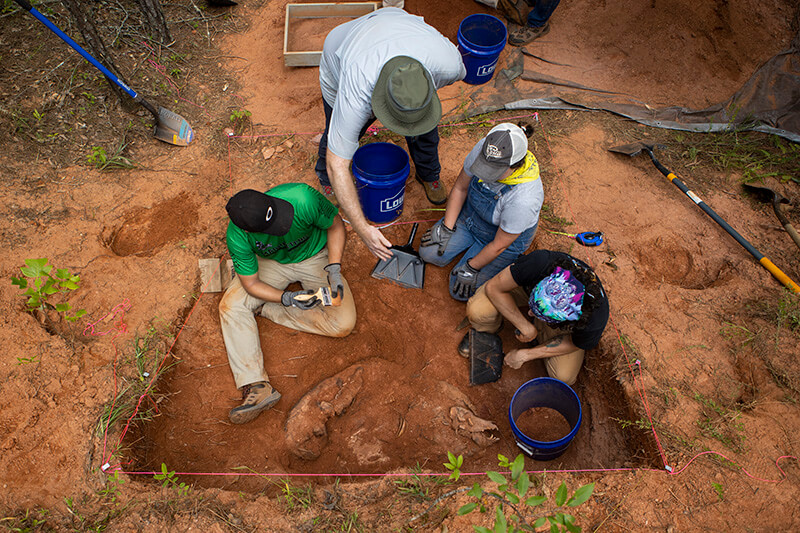 UWG anthropology students on a dig