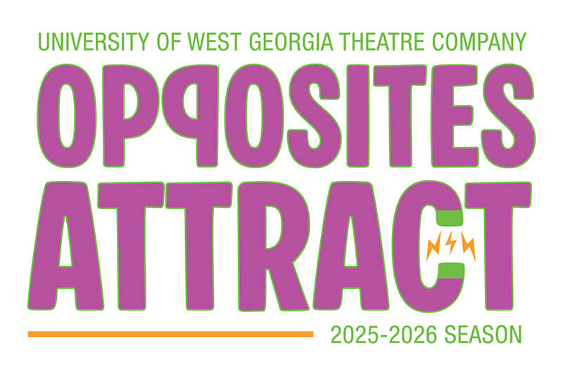 The University of West Georgia Theatre Company’s 2025-2026 season logo for Opposites Attract