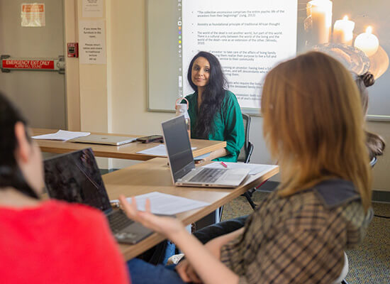 UWG psychology associate professor Dr. Nisha Gupta in class