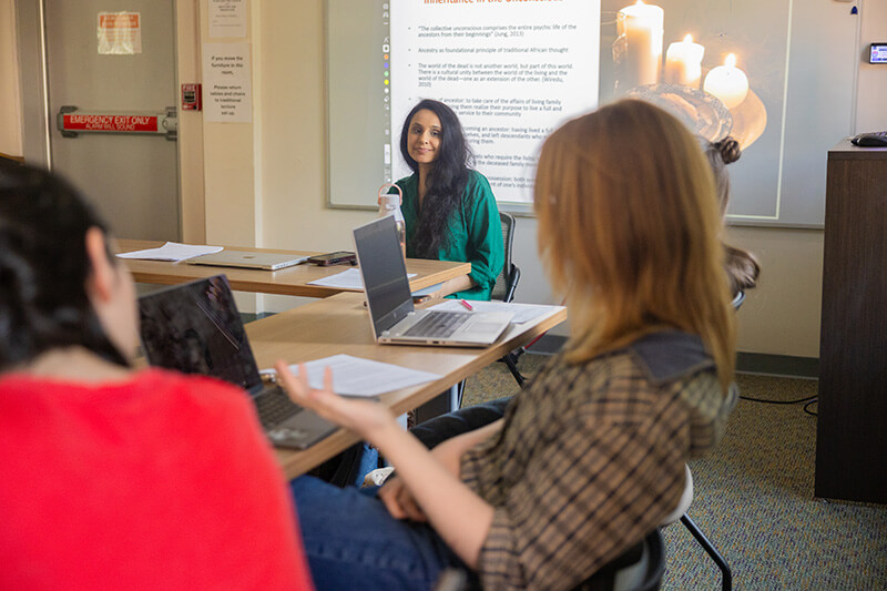 UWG psychology associate professor Dr. Nisha Gupta in class