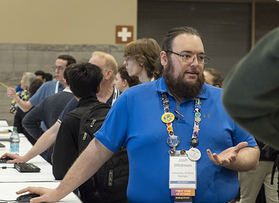UWG student Josh Whitman presenting research