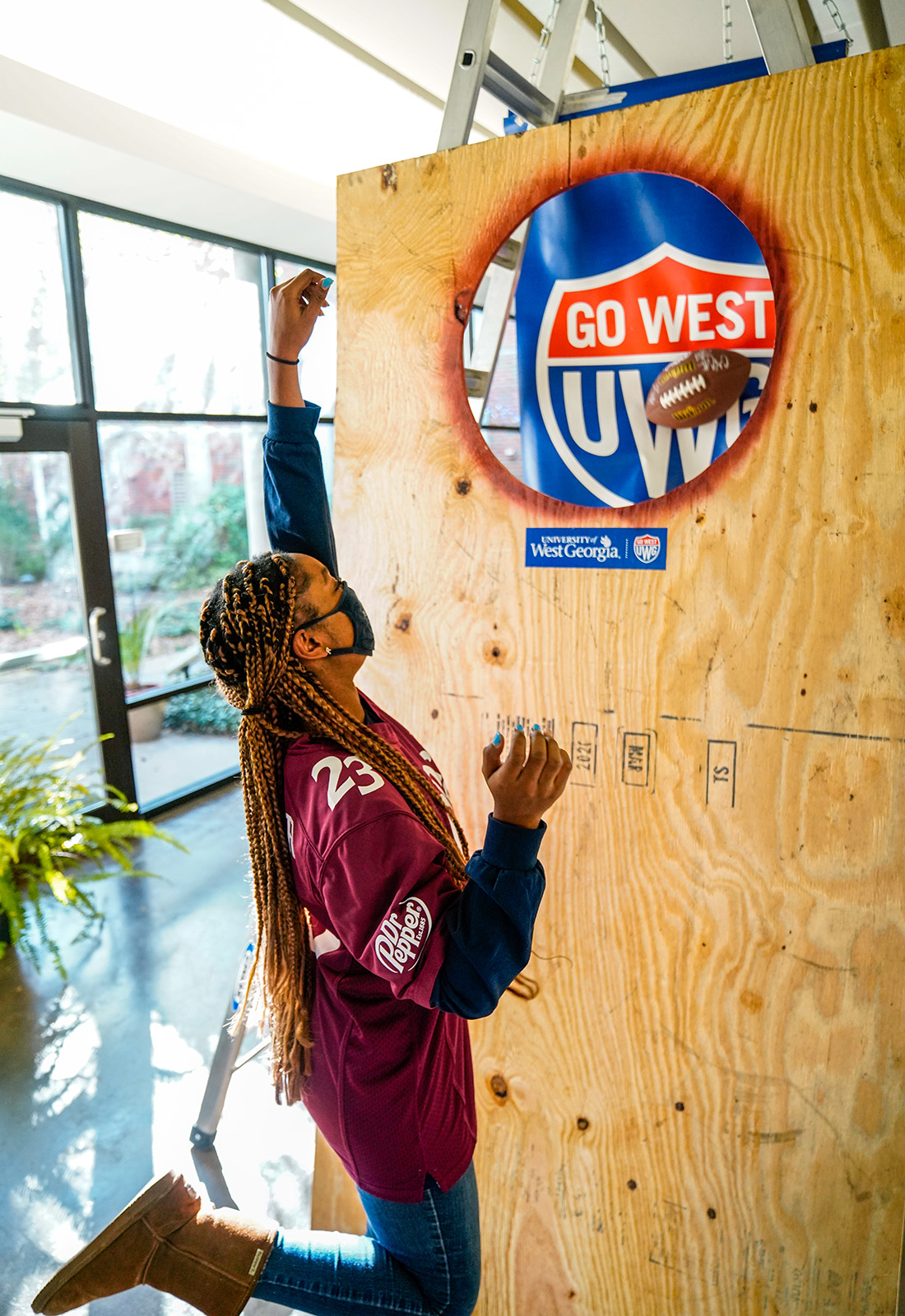 Student contestant practicing for Dr Pepper contest