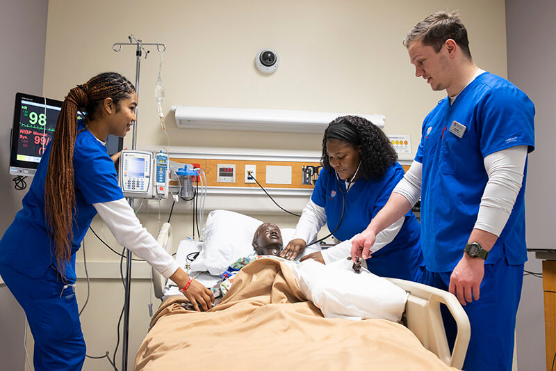UWG nursing students in the simulation lab