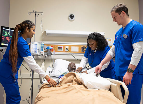 UWG nursing students in the simulation lab