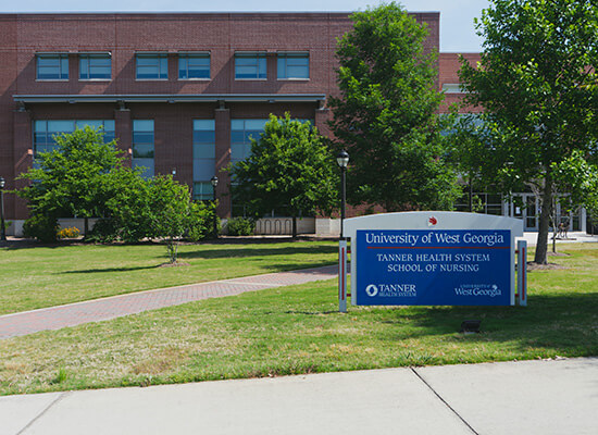 Exterior of UWG's Tanner Health System School of Nursing