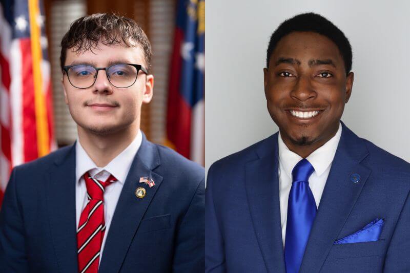 William Gilbert, left, and Leetavious Maines, right