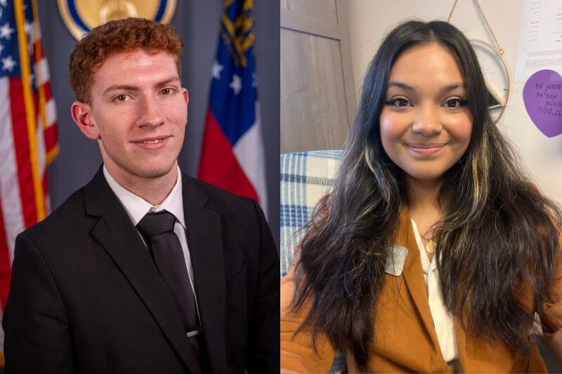 Caleb Morse, left, and Stephanie Rivera, right